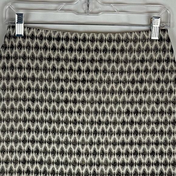 LOFT Cream W Metallic Gold Party Whimsy Glam Skirt‎ NWOT Size 2P - Picture 2 of 12